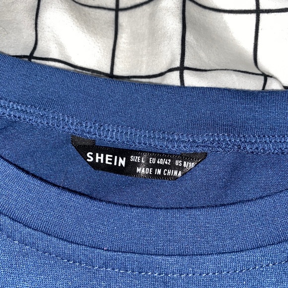 blue cropped top with side ties - Picture 3 of 3